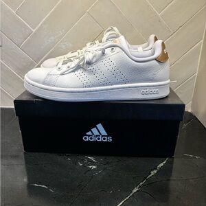 adidas White Sneakers with Cooper Heel Accent